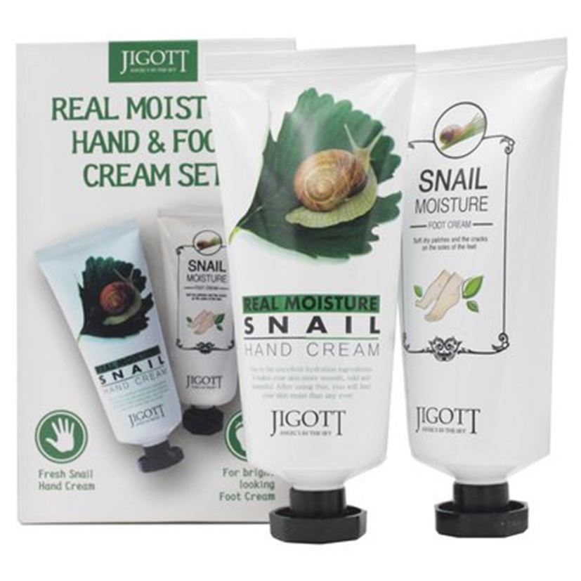 Jigott Skin Care Набор Snail Real Moisture Hand & Foot Cream Set  Набор: крем для ног, крем для рук