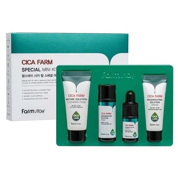 FarmStay Skin Care Cica Farm Special Mini Kit  Набор средств по уходу за кожей с центеллой азиатской