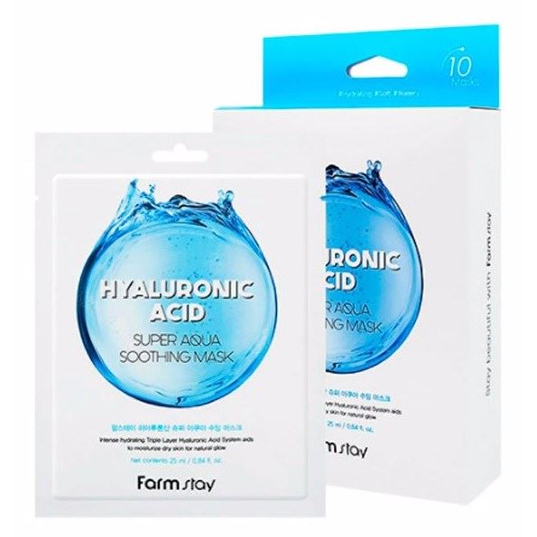 FarmStay Skin Care Hyaluronic Acid Super Aqua Soothing Mask  Маска тканевая суперувлажняющая с гиалуроновой кислотой 