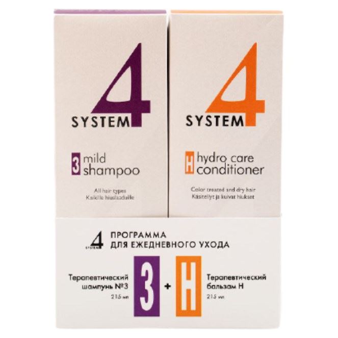 Sim Sensitive System 4 Набор Система 4: шампунь №3 & бальзам-кондиционер Набор Система 4: шампунь терапевтисческий №3 профилактический для всех типов волос, бальзам-кондиционер Н для сухих поврежденных и окрашенных волос