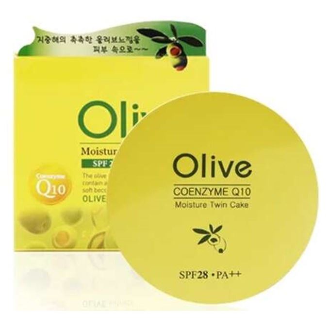 Enough Face Care Coenzyme Q10 Olive Moisture Twoway Cake SPF28 PA++ Матирующая пудра с экстрактом масла оливы и Coenzyme Q10 