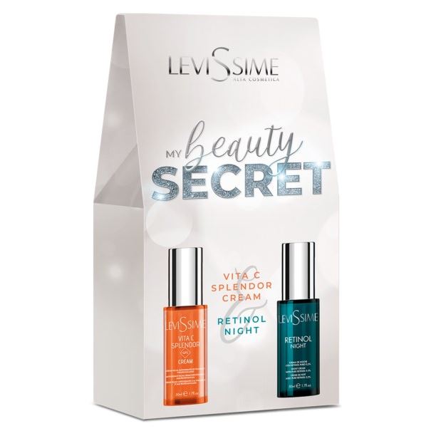 Levissime Alginate Mask My Beauty Secret Pack - Vita C Splendor Cream + Retinol Night Набор: ночной крем с ретинолом, интеллектуальный крем с витамином С и протеогликанами