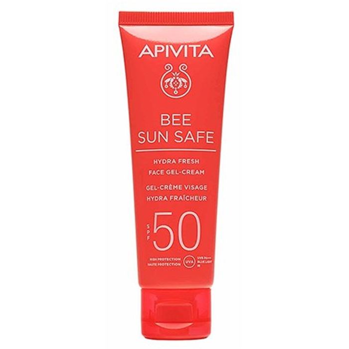 Apivita Bee Sun Safe Bee Sun Safe Hydra Fresh Face Gel-Cream SPF50   Солнцезащитный свежий увлажняющий гель-крем для лица SPF50 