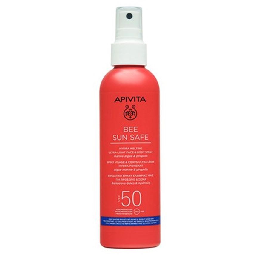 Apivita Bee Sun Safe Bee Sun Safe Hydra Melting Ultra-Light Face & Body Spray SPF50 Солнцезащитный свежий тающий ультра легкий спрей для лица и тела SPF50