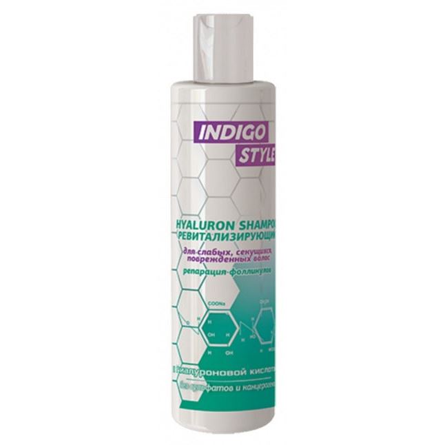 Indigo Style Shampoo & Balsam Hyaluron Shampoo Ревитализирующий  Ревитализирующий шампунь для слабых, секущихся, поврежденных волос