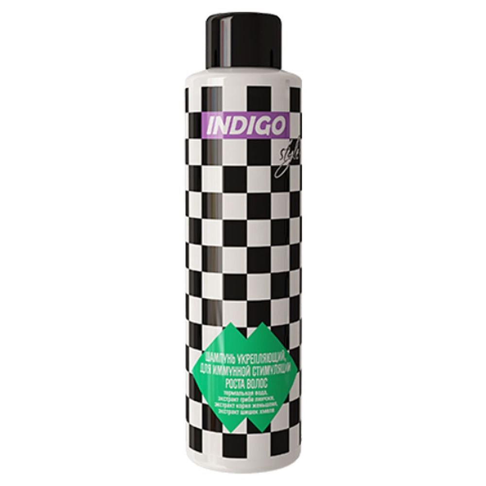 Indigo Style Shampoo & Balsam Shampoo Immune Stimulation Of Hair Growth  Шампунь укрепляющий, для иммунной стимуляции роста волос - термальная вода, экстракт шишек хмеля