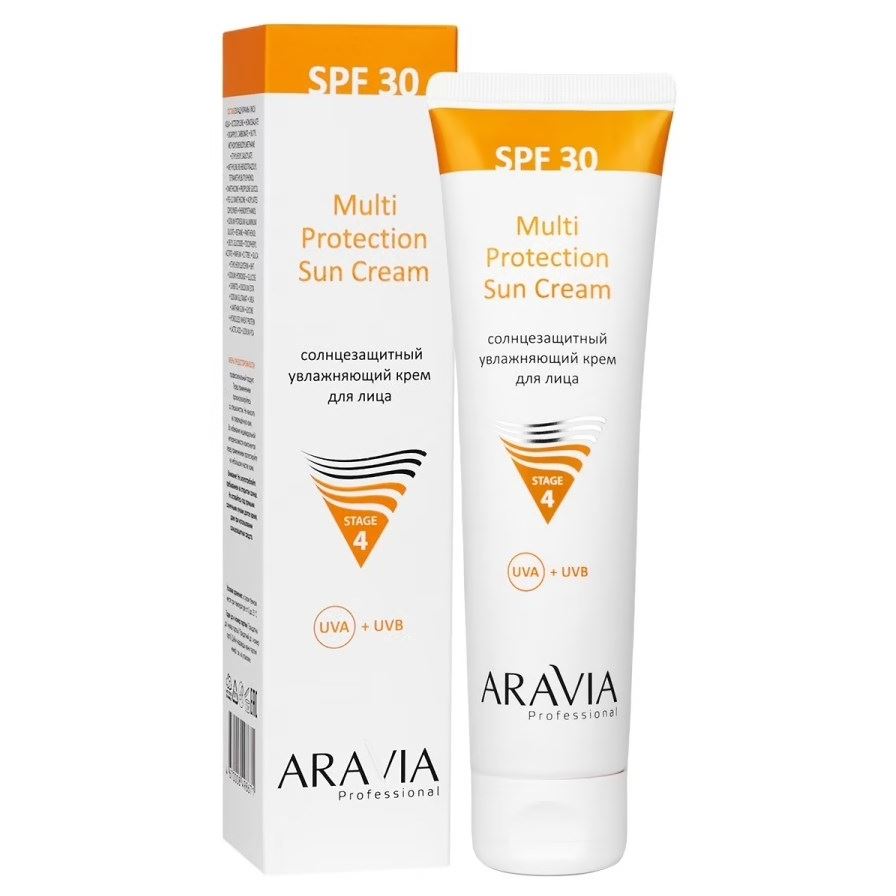 Aravia Professional Профессиональная косметика Multi Protection Sun Cream SPF 30 Солнцезащитный увлажняющий крем для лица