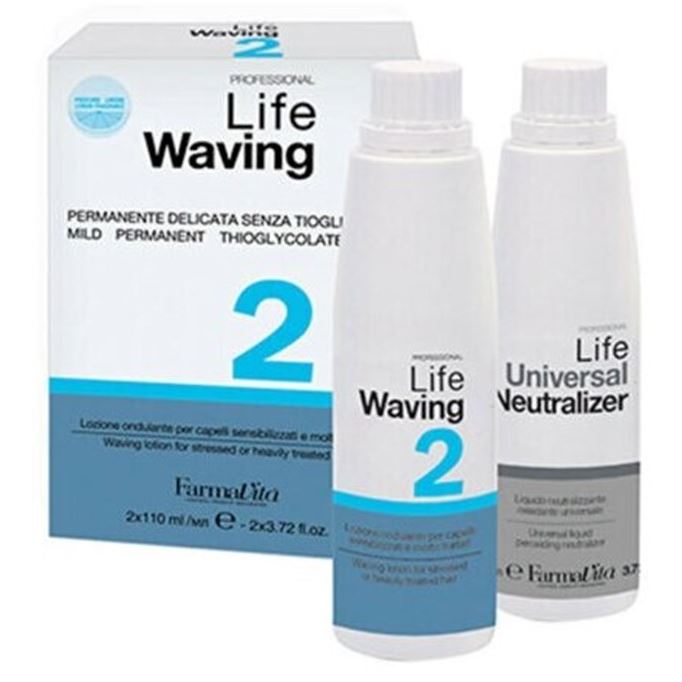Farmavita Life Waving Life Waving Kit 2  Био-завивка с запахом цитруса на основе цистионина HCI для поврежденных волос