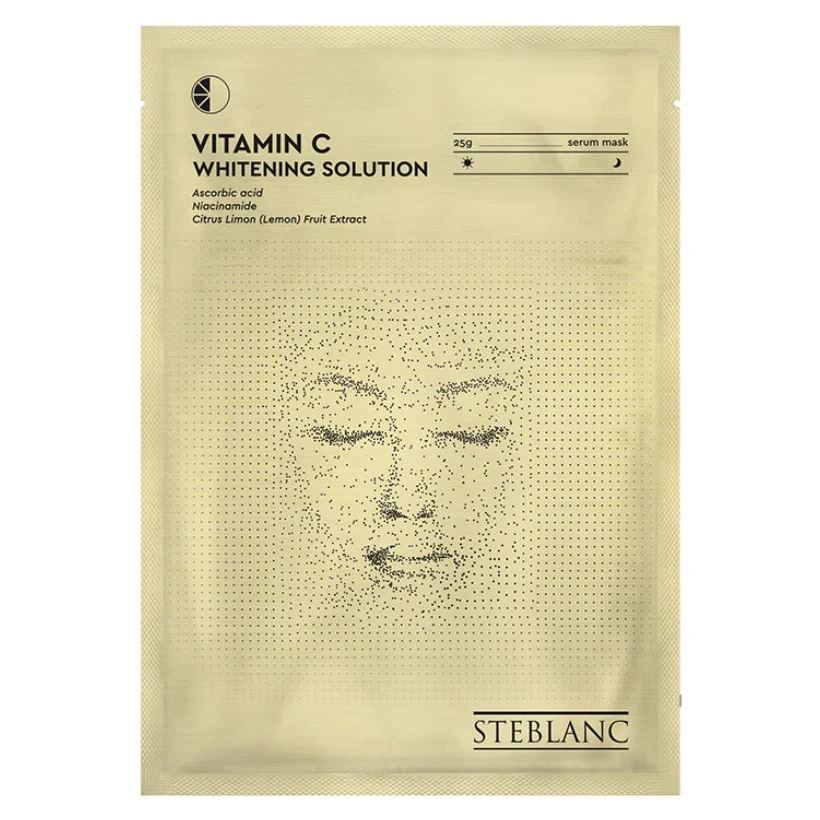 Steblanc Collagen  Vitamin С Whitening Solution Serum Sheet Mask Тканевая маска сыворотка для лица с витамином С 