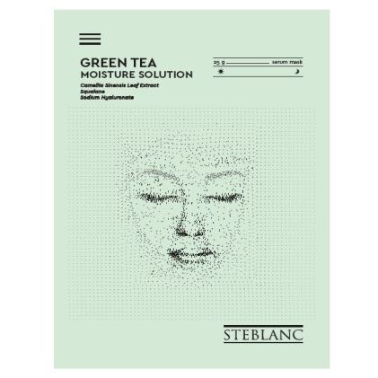Steblanc Collagen  Green Тea Moisture Solution Serum Sheet Mask Тканевая маска сыворотка для лица увлажняющая с экстрактом зеленого чая