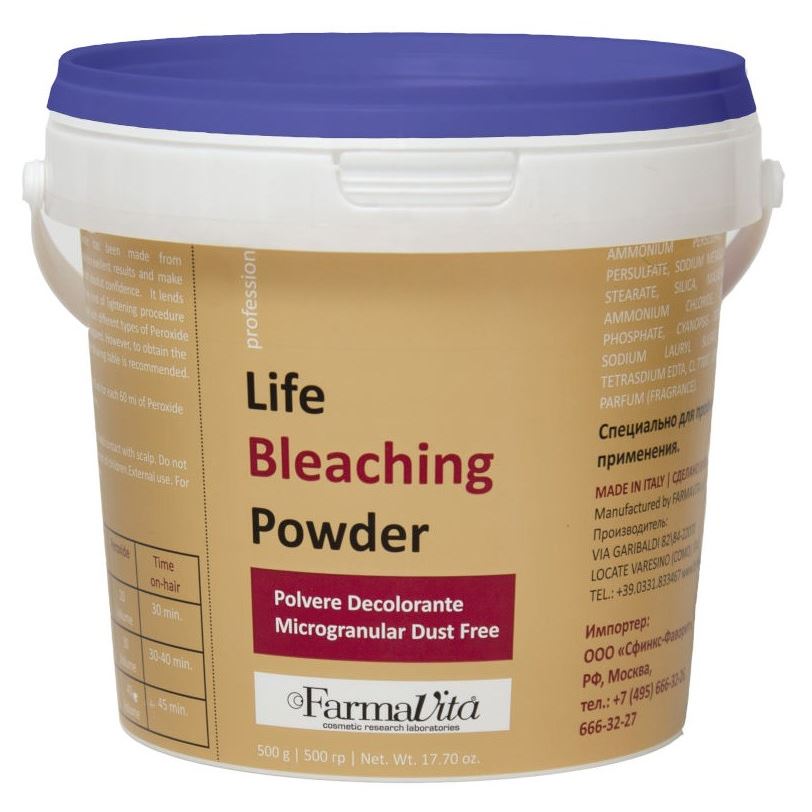 Farmavita Hair Coloring  Life Bleaching Powder Prof Аммиачная, микрогранулированная обесцвечивающая пудра до 7-8 уровней