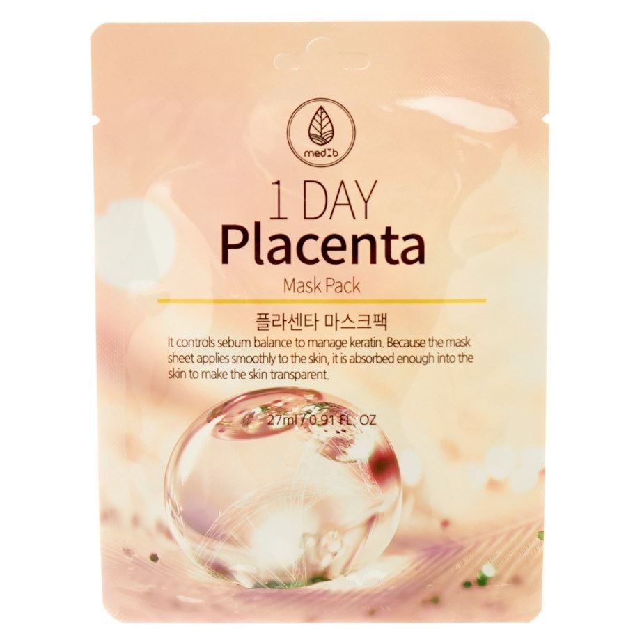 MedB Face Care 1 Day Placenta Mask Pack  Тканевая маска для лица с экстрактом плаценты 