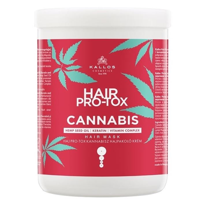 Kallos Cosmetics Hair Care Hair Pro-Tox Cannabis Mask Маска для волос с маслом семян Конопли 
