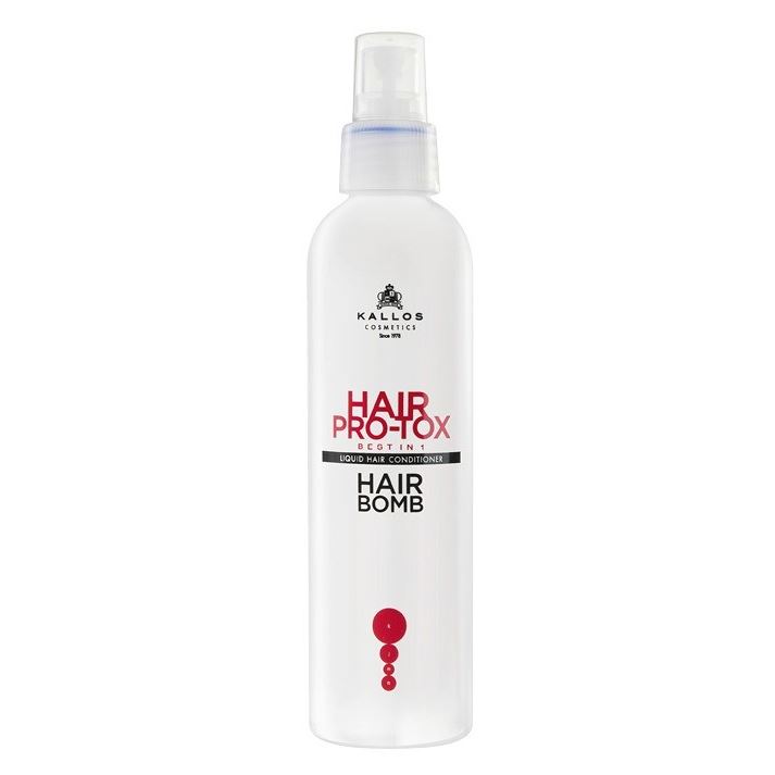 Kallos Cosmetics Hair Care Hair Pro-Tox Spray Hair Bomb Liquid Conditioner Спрей-кондиционер Жидкий не смываемый для волос с маслами, витаминами, кислотами