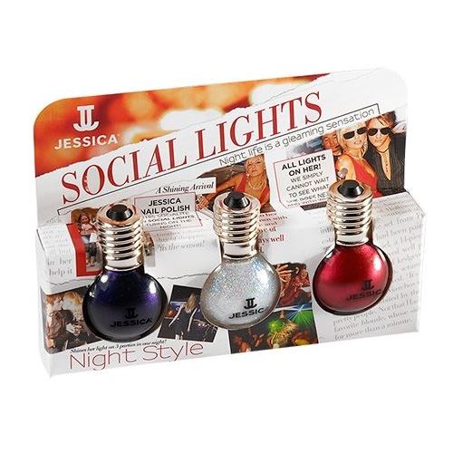 Jessica Kits Social Lights: Holiday Kit Набор лаков для маникюра 3 шт 14.8 мл