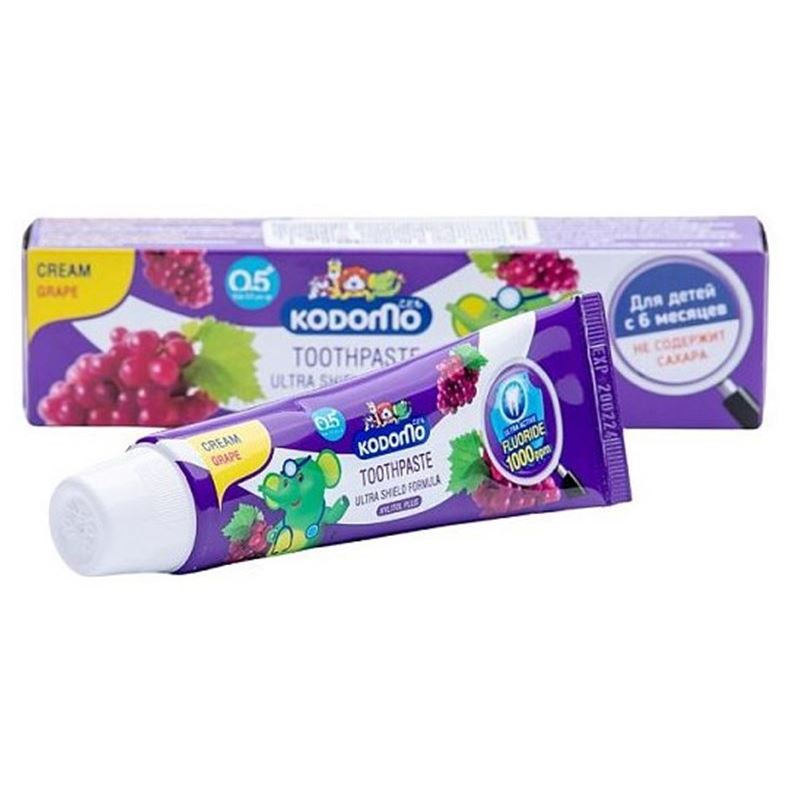 Lion Oral Care Kodomo Toothpaste Ultra Shield Formula Cream Grape Паста зубная для детей с 6 месяцев с ароматом винограда