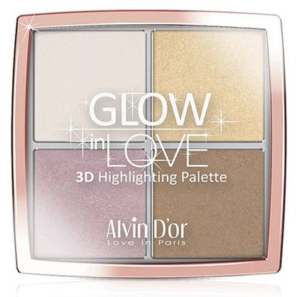 Alvin D or Make Up Glow In Love 3D Highlighting Palette Пудровый хайлайтер для лица 4 тона