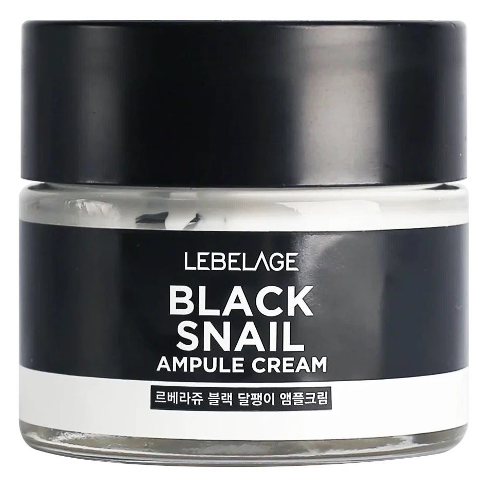 Lebelage Face Care Ampule Cream Black Snail  Крем для лица ампульный с муцином черной улитки 