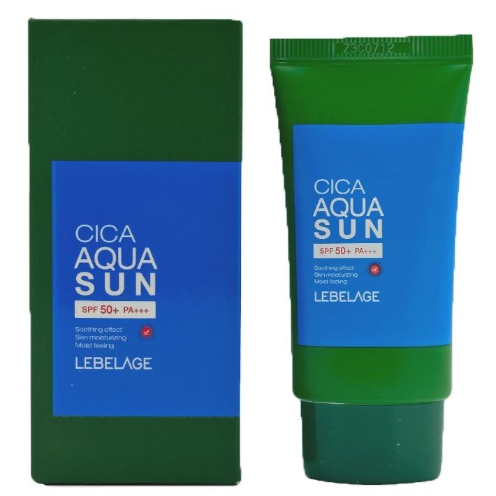 Lebelage Face Care Cica Aqua Sun SPF50+/PA+++ Крем для лица солнцезащитный с центеллой азиатской на водной основе