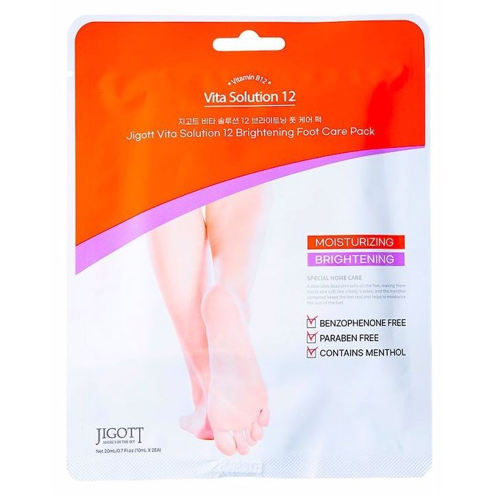 Jigott Skin Care Vita Solution 12 Brightening Foot Care Pack Увлажняющая маска-носочки для ног