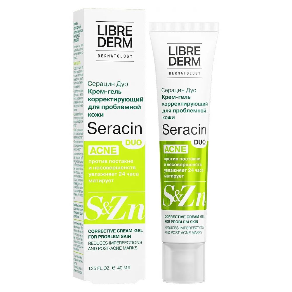 Librederm Серацин Seraсin Duo Acne Corrective Cream-Gel For Problem Skin Серацин Дуо Крем-гель корректирующий для проблемной кожи