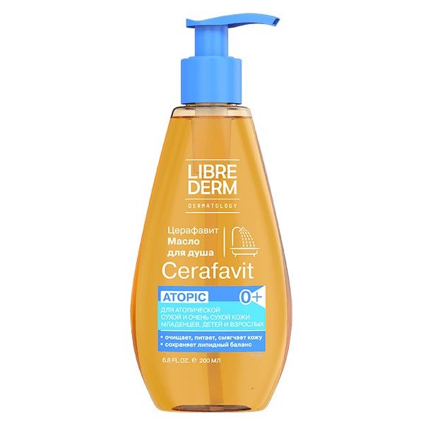 Librederm Cerafavit Cerafavit Atopic Lipid-Replenishing Softening Shower Oil Церафавит Масло для душа липидовосстанавливающее смягчающее с церамидами и пребиотиками