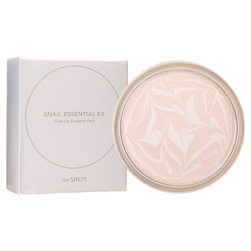 The Saem Snail Snail Essential EX Tone Up Essence Pact Пудра для лица
