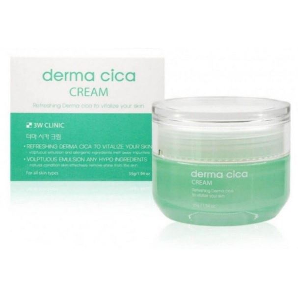 3W Clinic Face Care Derma Cica Cream Крем для лица успокаивающий с центеллой азиатской