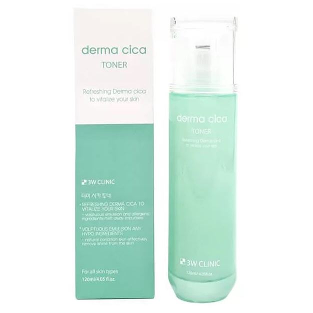 3W Clinic Face Care Derma Cica Toner Балансирующий тонер для ухода за кожей лица с экстрактом центеллы азиатской