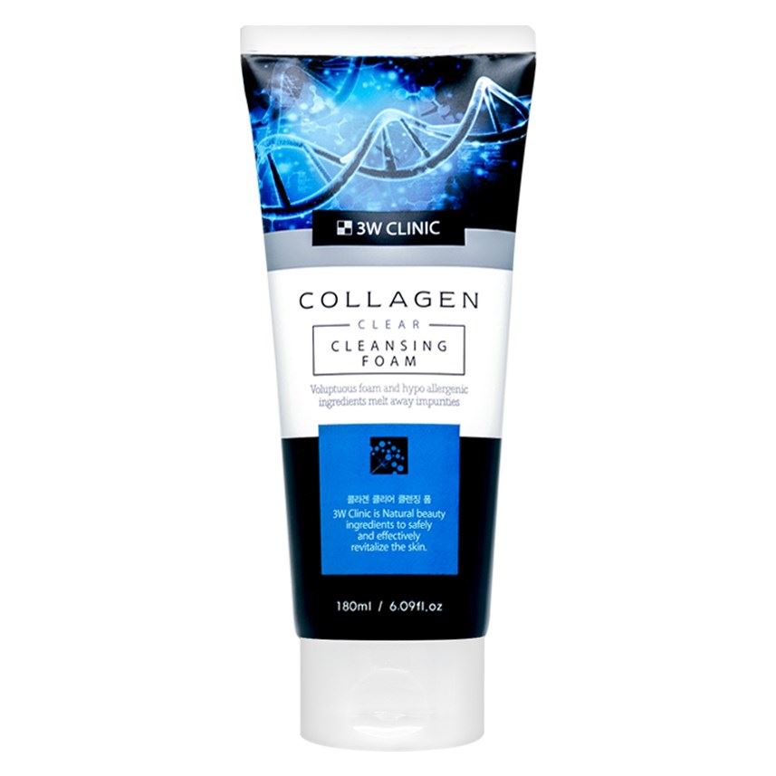 3W Clinic Cleansing Collagen Clear Cleansing Foam Пенка для лица с коллагеном 