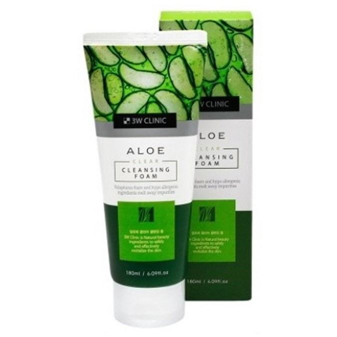 3W Clinic Cleansing Aloe Clear Cleansing Foam  Пенка для лица с экстрактом алоэ 