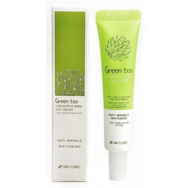 3W Clinic Face Care Green Tea Natural Time Sleep Eye Cream  Крем для кожи вокруг глаз с экстрактом зеленого чая