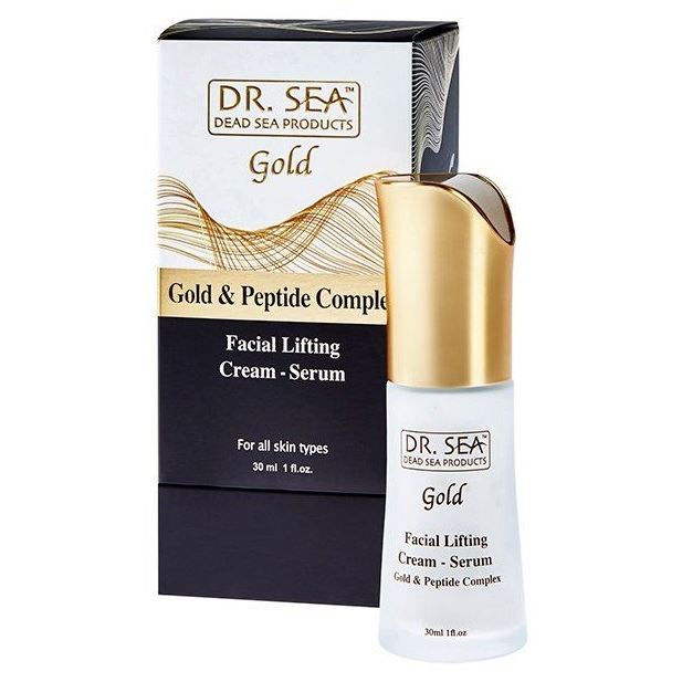 Dr. Sea Для лица Gold & Peptide Complex Facial Lifting Cream-Serum Крем-сыворотка для лица c лифтинг-эффектом с золотом и пептидным комплексом для всех типов кожи 