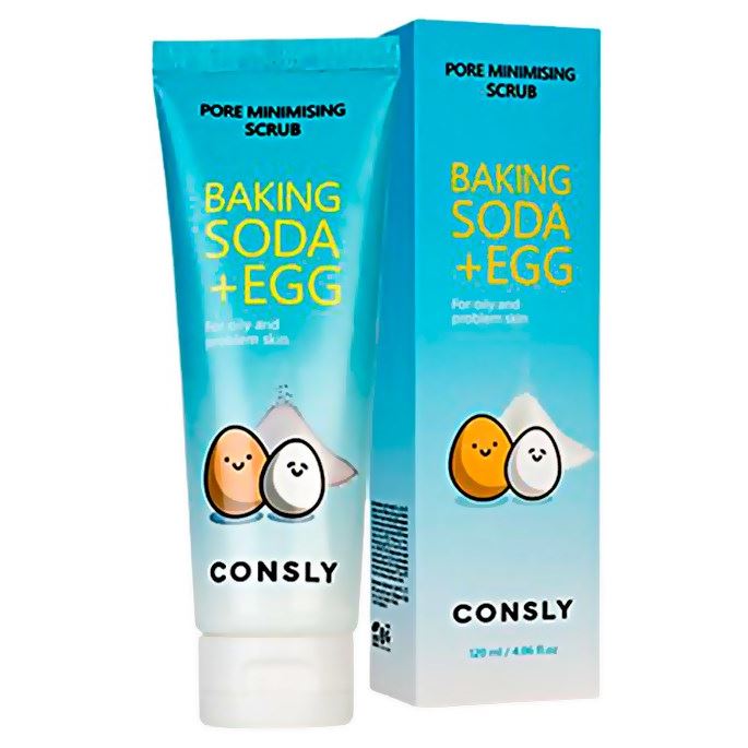 Consly Face Care Baking Soda & Egg Pore Minimising Scrub  Скраб для лица с содой и яичным белком 