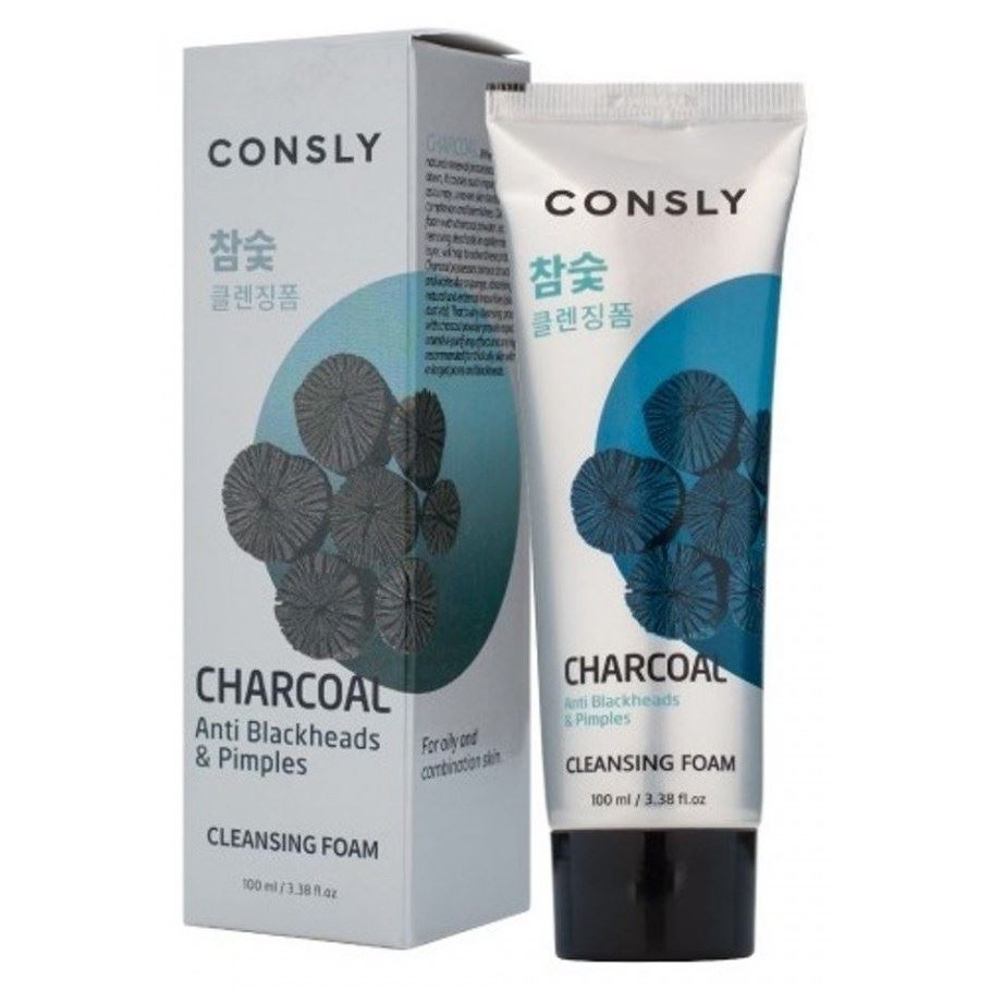 Consly Face Care Charcoal Anti Blackheads Creamy Cleansing Foam  Кремовая пенка для умывания c древесным углем против черных точек