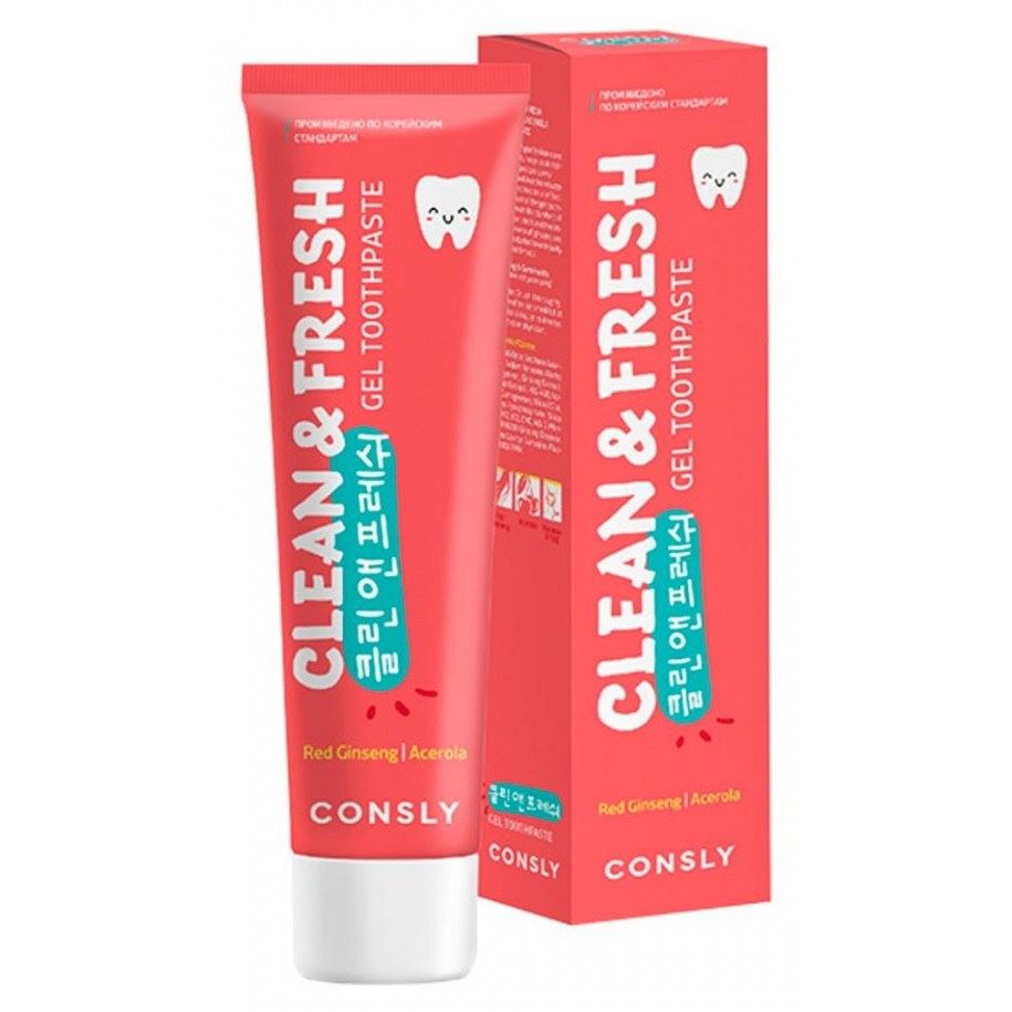 Consly Oral Care Clean&Fresh Red Ginseng & Acerola Gel Toothpaste  Гелевая зубная паста с экстрактами красного женьшеня и ацеролы