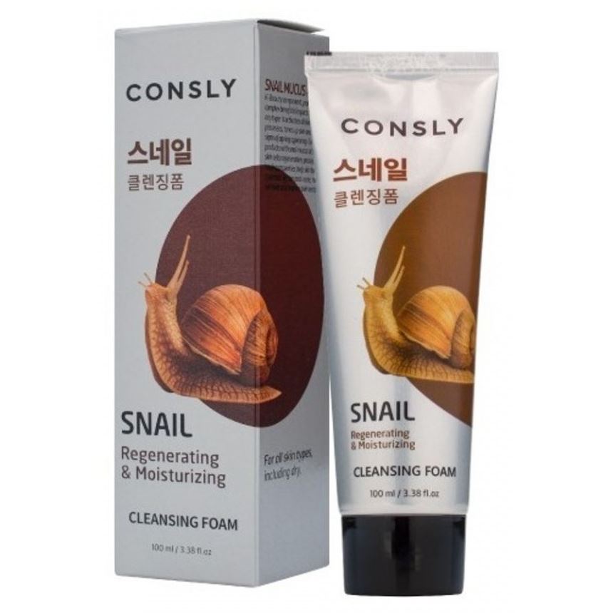 Consly Face Care Snail Mucus Regenerating Creamy Cleansing Foam  Восстанавливающая кремовая пенка для умывания с муцином улитки