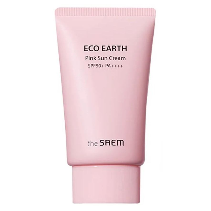 The Saem Eco Earth Pink Sun Cream SPF50+ PA++++ Крем солнцезащитный для лица для чувствительной кожи