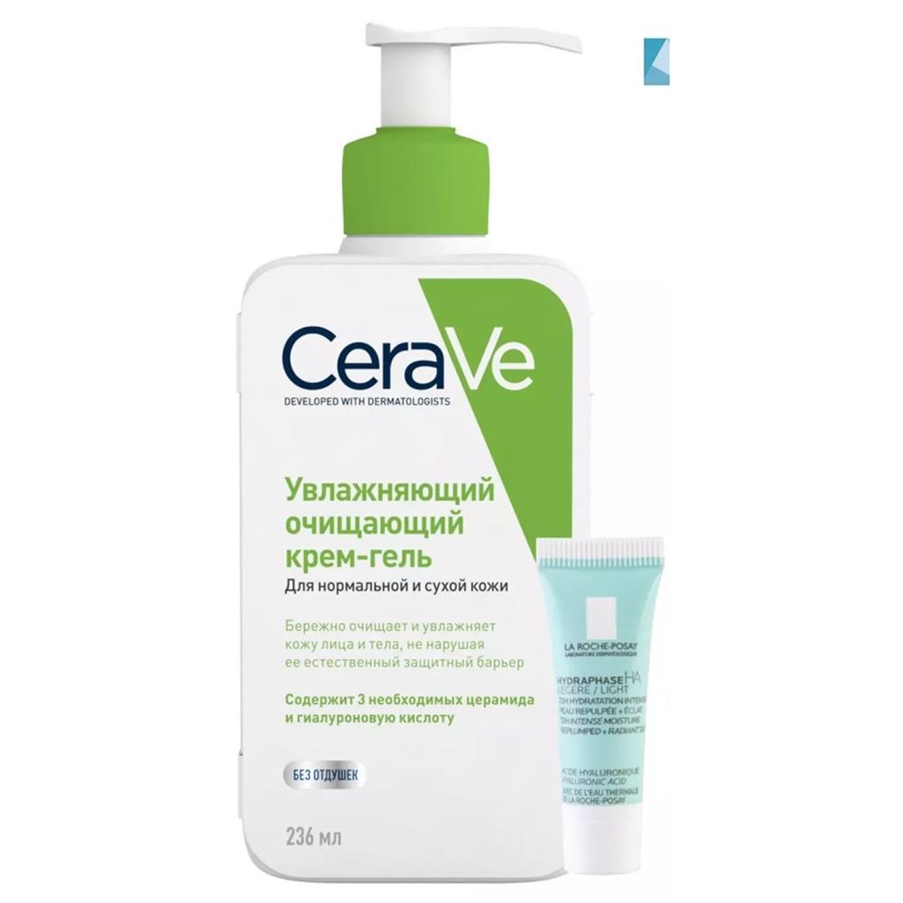 CeraVe Cleansing Набор CeraVe  Набор: увлажняющий очищающий крем-гель, легкий ркем для обезвоженной кожи лица