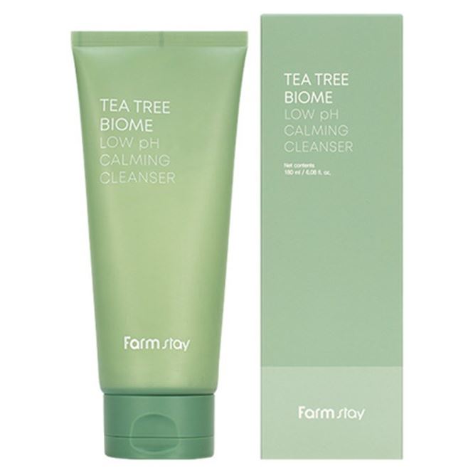 FarmStay Cleansing Tea Tree Biome Low pH Calming Cleanser Пенка успокаивающая очищающая c нейтральным pH для чувствительной кожи 