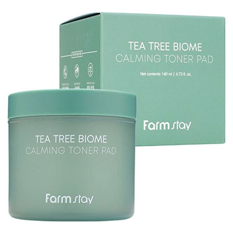 FarmStay Skin Care Tea Tree Biome Calming Toner Pad Подушечки успокаивающие для лица с экстрактом чайного дерева 