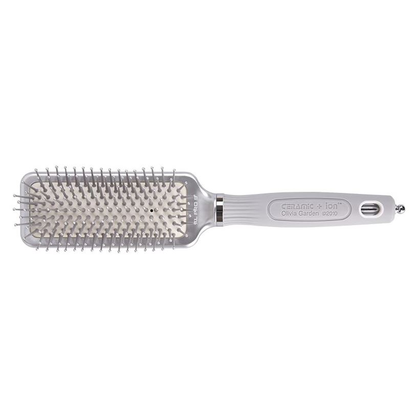 Olivia Garden Щетки и расчески для волос ID2038/OGBCIXLP1S Щетка EXPERT CARE RECTANGULAR Nylon Bristles Silver S Щетка 