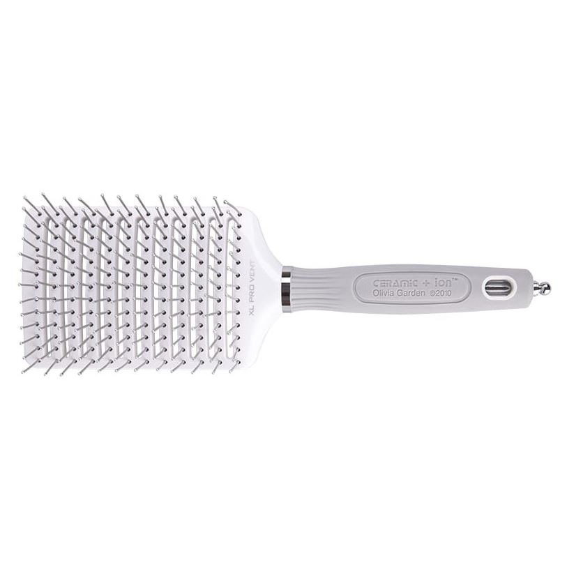 Olivia Garden Щетки и расчески для волос ID2039/OGBCIXLP3V Щетка EXPERT CARE VENT Nylon Bristles White&Grey L Щетка 