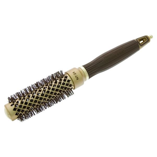Olivia Garden Брашинги для волос ID2048/OGBNT24 Термобрашинг EXPERT BLOWOUT SHINE Wavy Bristles Gold&Brown 25 мм Термобрашинг
