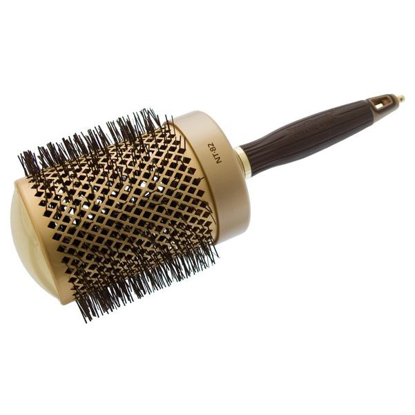 Olivia Garden Брашинги для волос ID2053/OGBNT82 Термобрашинг EXPERT BLOWOUT SHINE Wavy Bristles Gold&Brown 80 мм Термобрашинг 