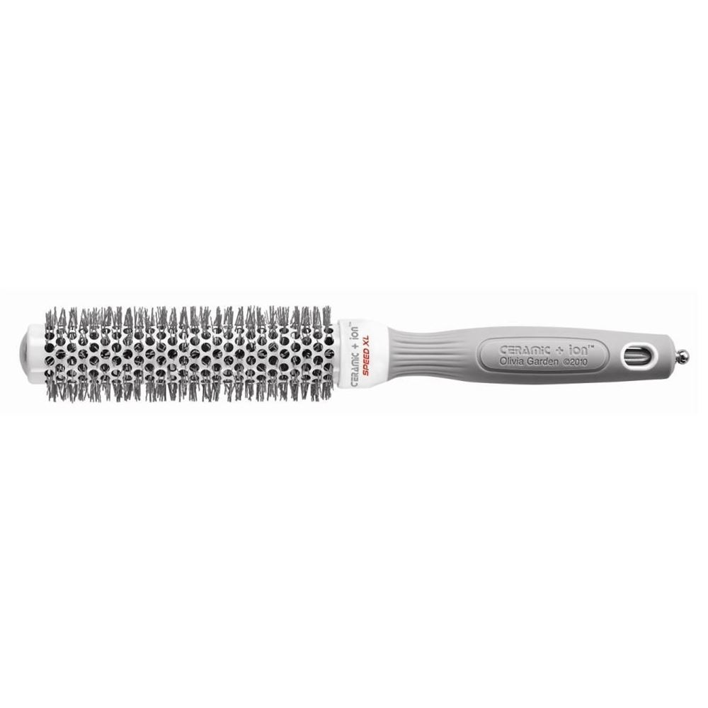 Olivia Garden Брашинги для волос ID2024/OGBCI25 XL Термобрашинг EXPERT BLOWOUT SPEED XL Wavy Bristles White&Grey 25 мм Термобрашинг