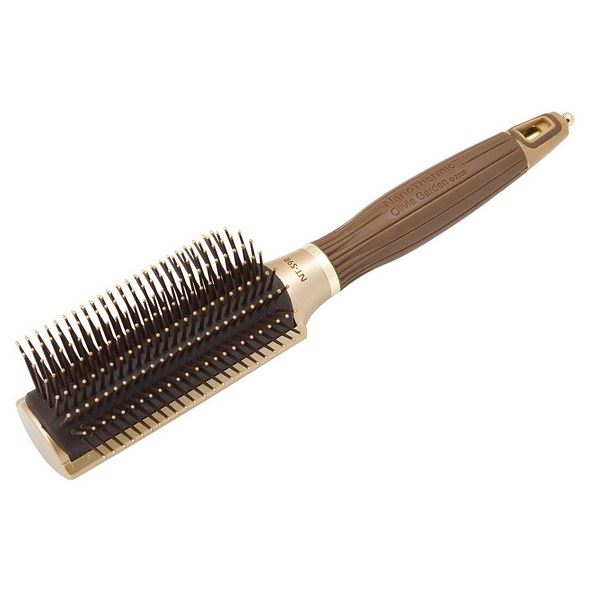 Olivia Garden Щетки и расчески для волос ID2073/OGBNTS9R Щетка 9 рядов EXPERT STYLE CONTROL Nylon Bristles Gold&Brown Щетка 9 рядов 