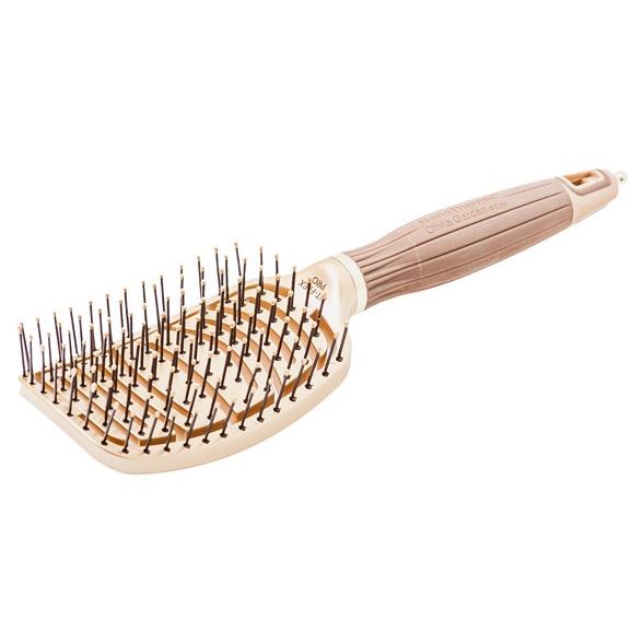 Olivia Garden Щетки и расчески для волос ID2072/BR-NT1PC-FLPRO Щетка нейлон EXPERT CARE FLEX Nylon Bristles Gold&Brown Щетка нейлон 