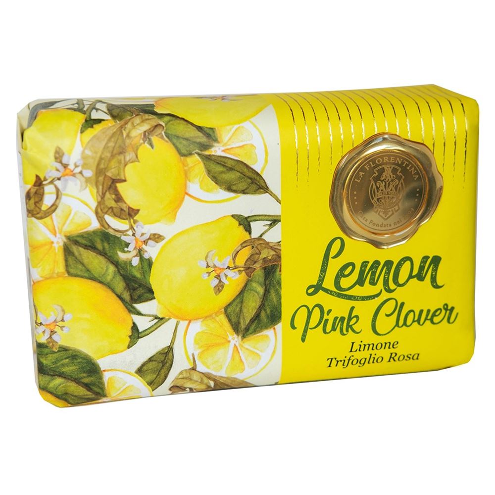 La Florentina Soap Gold Seal Lemon & Pink clover Коллекция "Золотая печать" мыло Лимон и Розовый клевер