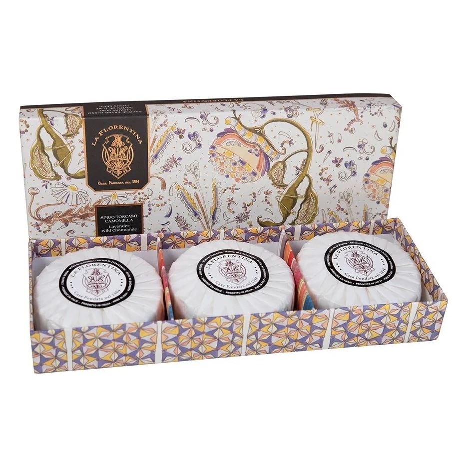 La Florentina Soap Набор Giardino Segreto - Lavender & Wild Chamomile 3*115 Набор мыла из Коллекции "Секретный сад" Лаванда и Дикая ромашка
